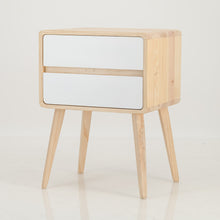 Load image into Gallery viewer, Kuva Pine Two Drawer Hidden Handle Side Table - White