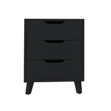 Load image into Gallery viewer, Secaleni Side Table Three Drawer - Black