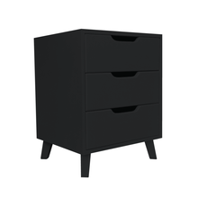 Load image into Gallery viewer, Secaleni Side Table Three Drawer - Black