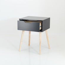 Load image into Gallery viewer, Secaleni Black Side Table Single Drawer