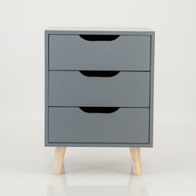 Load image into Gallery viewer, Secaleni Side Table Three Drawer - Grey