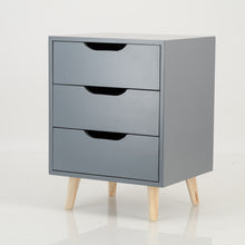 Load image into Gallery viewer, Secaleni Side Table Three Drawer - Grey