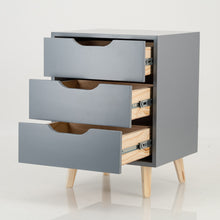 Load image into Gallery viewer, Secaleni Side Table Three Drawer - Grey