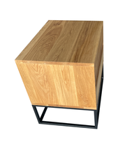 Load image into Gallery viewer, Fihlo Two Drawer Oak Side Table With Metal Frame