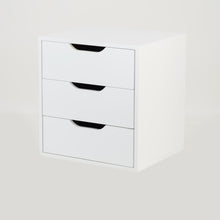 Load image into Gallery viewer, Secaleni Floating Side Table Three Drawer White