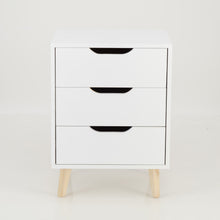 Load image into Gallery viewer, Secaleni Side Table Three Drawer White