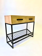 Load image into Gallery viewer, Simbi Oak Shoe Rack With Drawers