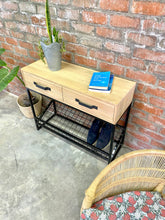 Load image into Gallery viewer, Simbi Oak Shoe Rack With Drawers