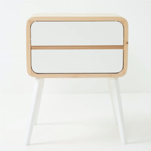 Load image into Gallery viewer, Kuva Pine Two Drawer Hidden Handle Side Table - White