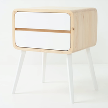 Load image into Gallery viewer, Kuva Pine Two Drawer Hidden Handle Side Table - White
