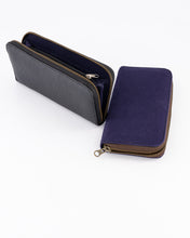 Load image into Gallery viewer, The Camps Bay Purse | Black Leather and Navy Canvas
