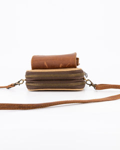 The Llandudno Leather & Canvas Shoulder-Strap Purse