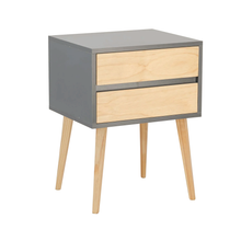 Load image into Gallery viewer, Nallo Grey Side Table with Two Drawers - Hidden Handles
