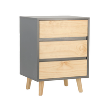 Load image into Gallery viewer, Nallo Grey Side Table with Three Drawers - Hidden Handles
