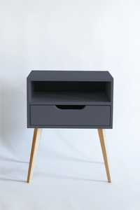 Secaleni Grey Side Table Single Drawer With Shelf