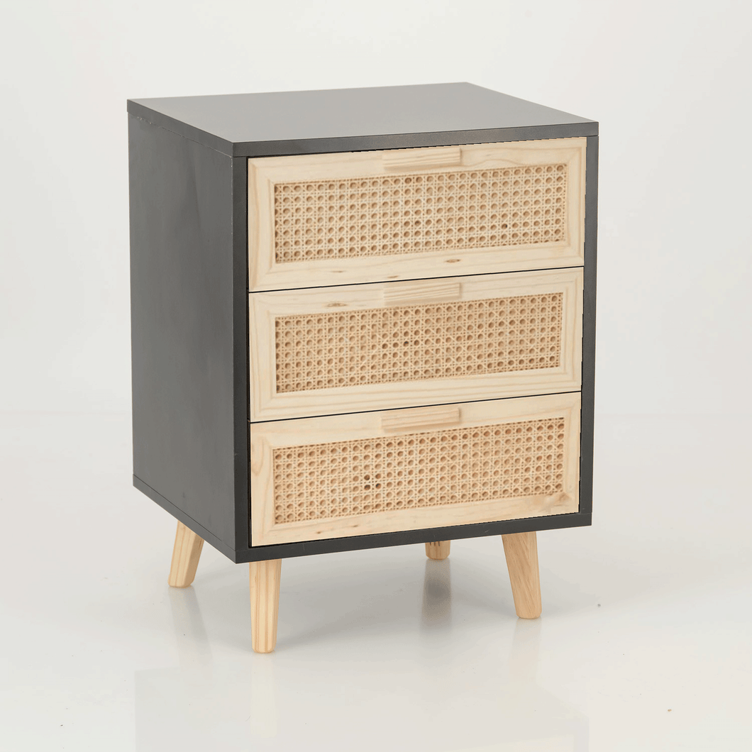 Romeo 3 Drawer Pedestal - Black