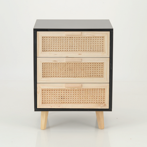 Romeo 3 Drawer Pedestal - Black