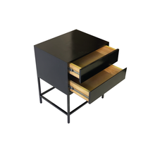Load image into Gallery viewer, El Capitan Black Side Table Two Drawer With Hidden Handles
