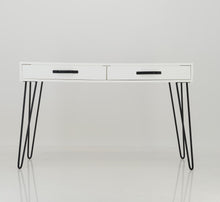 Load image into Gallery viewer, Fuji White Desk Two Drawer - Steel Handles
