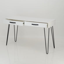 Load image into Gallery viewer, Fuji White Desk Two Drawer - Steel Handles
