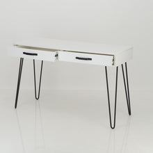 Load image into Gallery viewer, Fuji White Desk Two Drawer - Steel Handles
