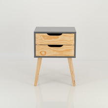 Load image into Gallery viewer, Halti Grey Side Table with Two Drawer - Cut Out Handles
