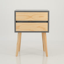 Load image into Gallery viewer, Nallo Grey Side Table with Two Drawers - Hidden Handles
