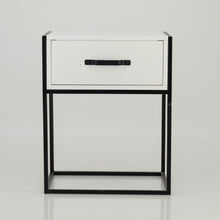 Load image into Gallery viewer, Tsitsikamma White Side Table with One Drawer - Steel Handles
