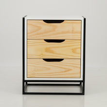Load image into Gallery viewer, Tsitsikamma White Side Table with Three Drawers - Cut Out Handles
