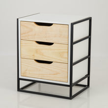 Load image into Gallery viewer, Tsitsikamma White Side Table with Three Drawers - Cut Out Handles
