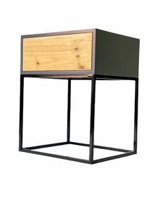 Kilimanjaro Push To Open Grey Side Table One Drawer
