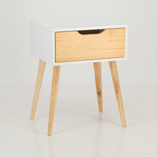 Load image into Gallery viewer, Bhodi Cut-out Handle Single Drawer Side Table White

