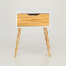 Load image into Gallery viewer, Bhodi Cut-out Handle Single Drawer Side Table White
