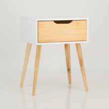 Load image into Gallery viewer, Bhodi Cut-out Handle Single Drawer Side Table White
