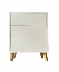 Dudula Three Drawer Side Table White