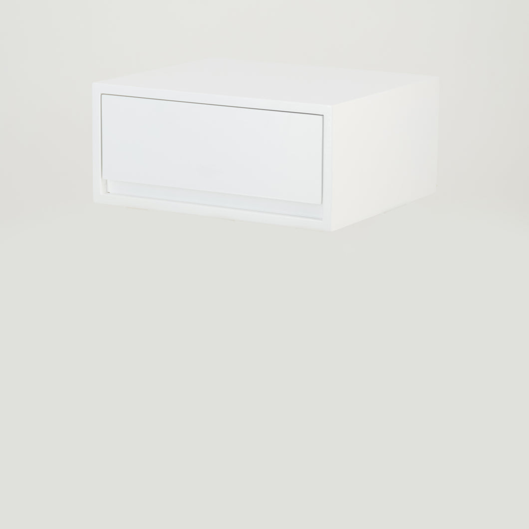 Fihlo White One Drawer Floating Side Table