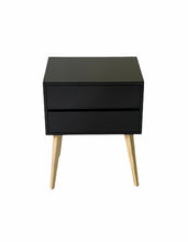 Load image into Gallery viewer, Fihlo Two Drawer Side Table Black
