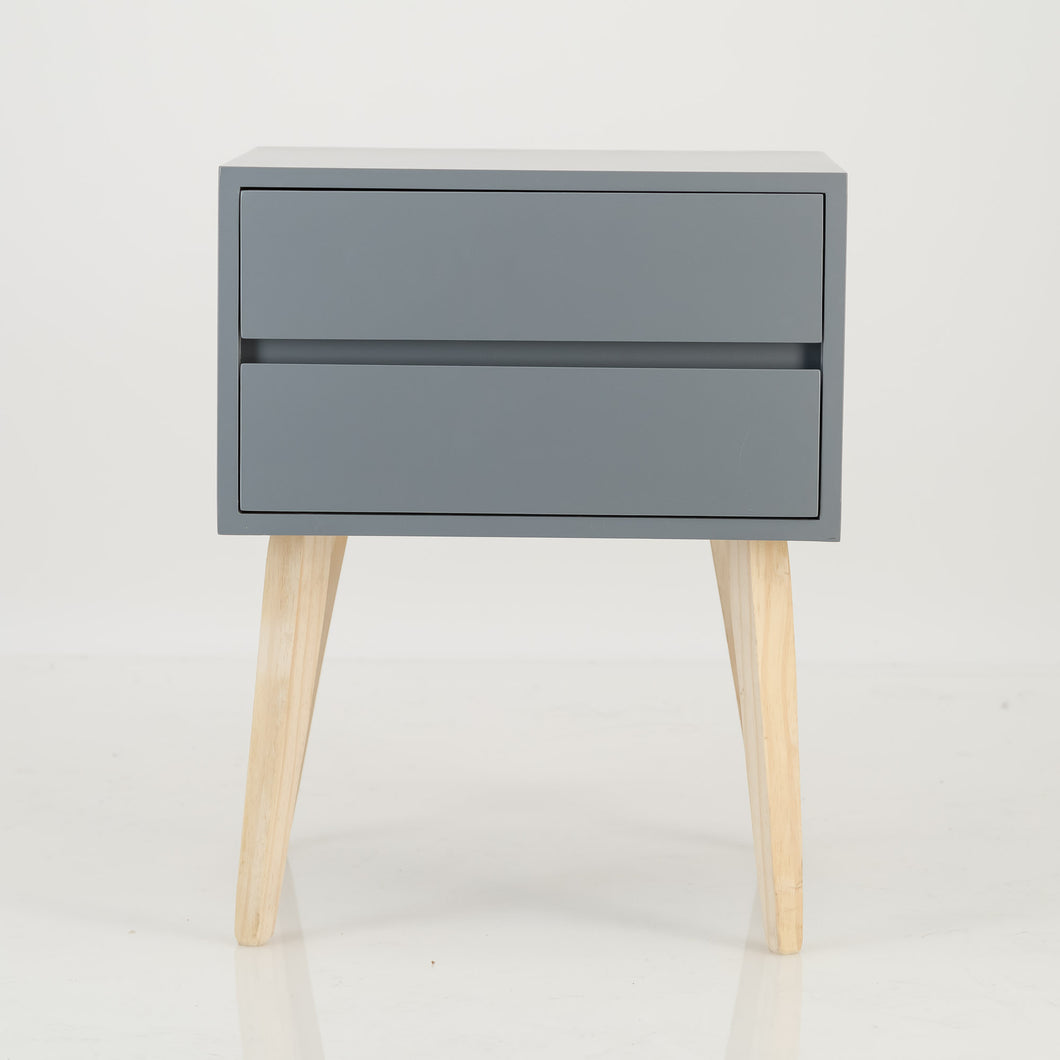 Fihlo Two Drawer Side Table - Grey