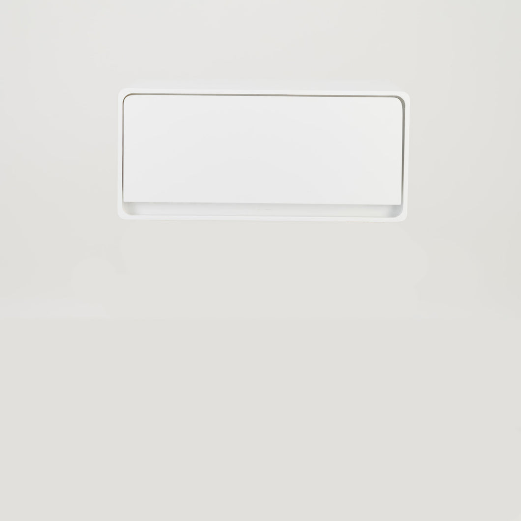 Khaya One Drawer Floating Side Table with Hidden Handle - White
