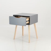 Load image into Gallery viewer, Khaya One Drawer Side Table with Cut Out Handle - Grey
