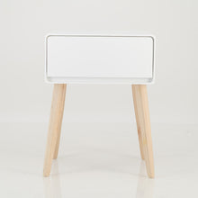 Load image into Gallery viewer, Khaya One Drawer Side Table with Hidden Handle - White
