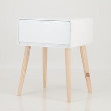 Load image into Gallery viewer, Khaya One Drawer Side Table with Hidden Handle - White
