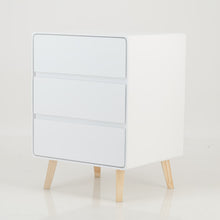 Load image into Gallery viewer, Khaya Three Drawer Side Table with Hidden Handle - White

