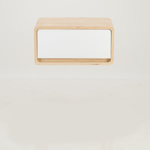 Kuva Pine One Drawer Floating Side Table with Hidden Handle - White