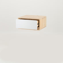 Load image into Gallery viewer, Kuva Pine One Drawer Floating Side Table with Hidden Handle - White
