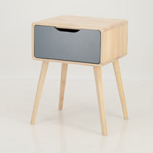 Load image into Gallery viewer, Kuva Pine One Drawer Side Table with Cut Out Handle - Grey
