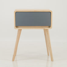 Load image into Gallery viewer, Kuva Pine One Drawer Side Table with Hidden Handle - Grey
