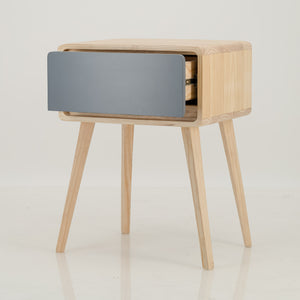 Kuva Pine One Drawer Side Table with Hidden Handle - Grey