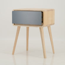 Load image into Gallery viewer, Kuva Pine One Drawer Side Table with Hidden Handle - Grey
