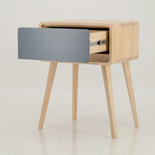 Load image into Gallery viewer, Kuva Pine One Drawer Side Table with Hidden Handle - Grey
